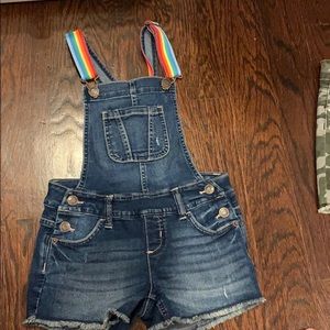 Justice denim overalls - size 7 kids